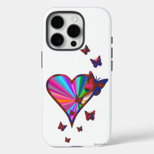 Rainbow Heart and Butterfly iPhone 16 Pro Case