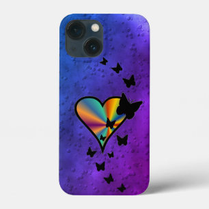 Rainbow Heart and Butterfly iPhone 13 Mini Case