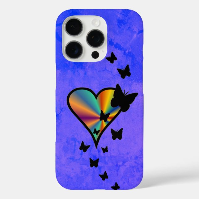 Rainbow Heart and Butterfly Case-Mate iPhone Case (Back)