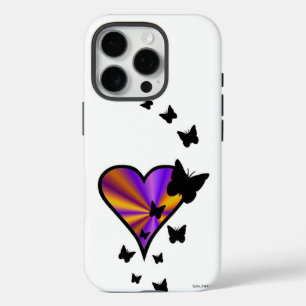 Rainbow Heart and Butterfly iPhone 16 Pro Case
