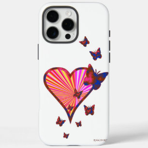 Rainbow Heart and Butterfly iPhone 16 Pro Max Case
