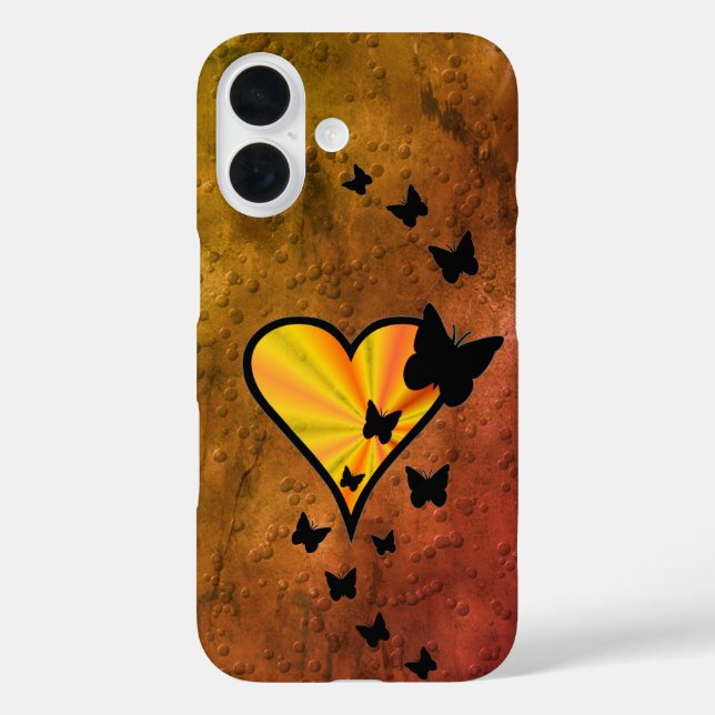 Rainbow Heart and Butterfly Case-Mate iPhone Case (Back)
