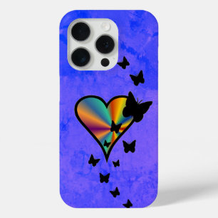 Rainbow Heart and Butterfly iPhone 15 Pro Case