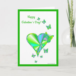 Rainbow Heart and Butterfly Holiday Card