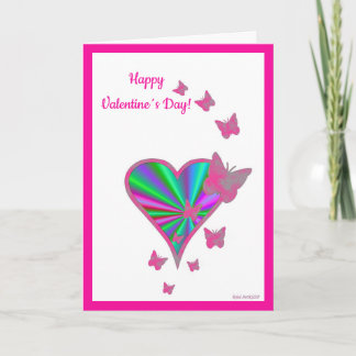 Rainbow Heart and Butterfly Holiday Card