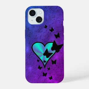 Rainbow Heart and Butterfly iPhone 15 Case