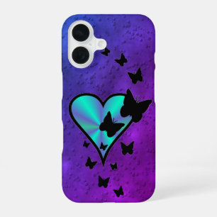 Rainbow Heart and Butterfly iPhone 16 Case