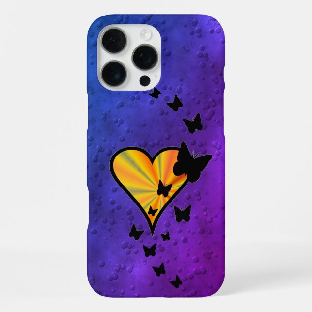 Rainbow Heart and Butterfly iPhone Case (Back)