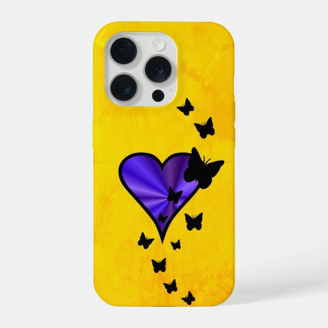 Rainbow Heart and Butterfly iPhone Case (Back)