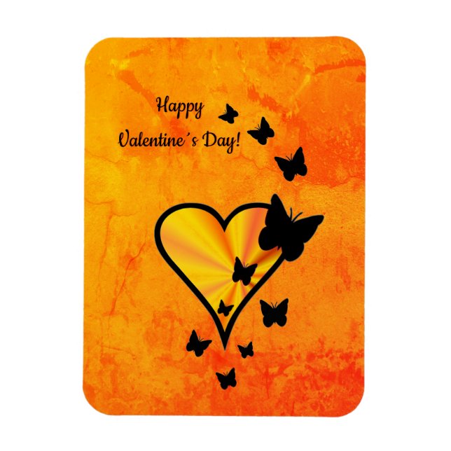 Rainbow Heart and Butterfly Magnet (Vertical)
