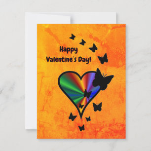 Rainbow Heart and Butterfly RSVP Card