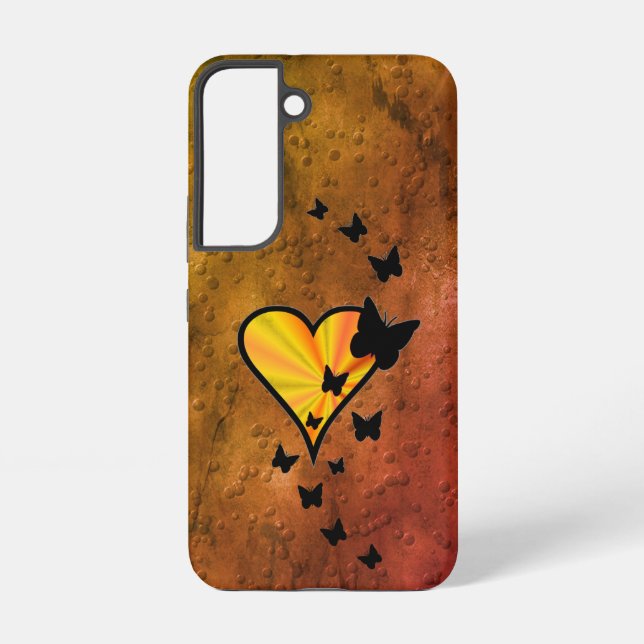 Rainbow Heart and Butterfly Samsung Galaxy S22 Case (Back)