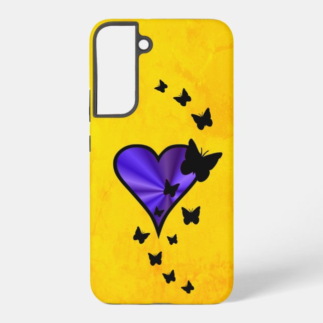Rainbow Heart and Butterfly Samsung Galaxy S22+ Case (Back)