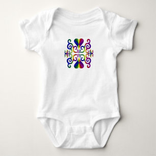 Rainbow Heart and Lily Baby Bodysuit