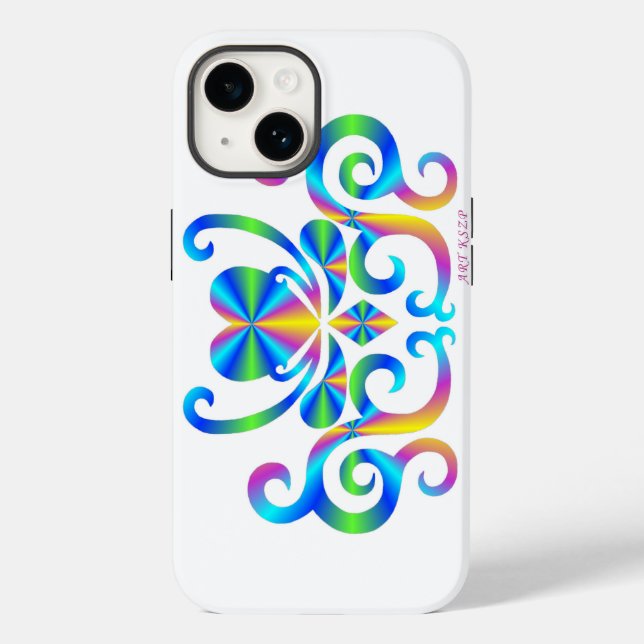 Rainbow Heart and Lily Case-Mate iPhone Case (Back)