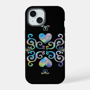 Rainbow Heart and Lily iPhone 15 Case