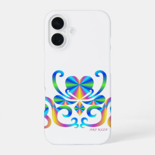 Rainbow Heart and Lily iPhone 16 Case