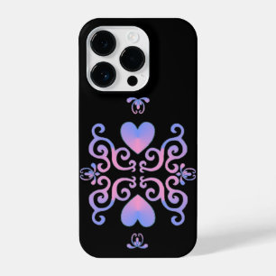 Rainbow Heart and Lily iPhone 14 Pro Case