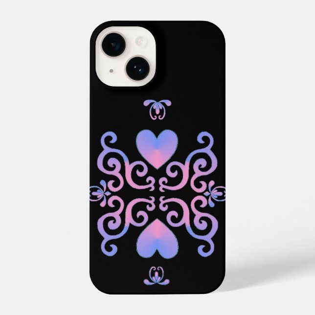 Rainbow Heart and Lily iPhone Case (Back)