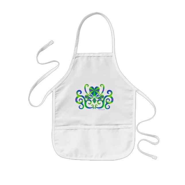 Rainbow Heart and Lily Kids Apron (Front)