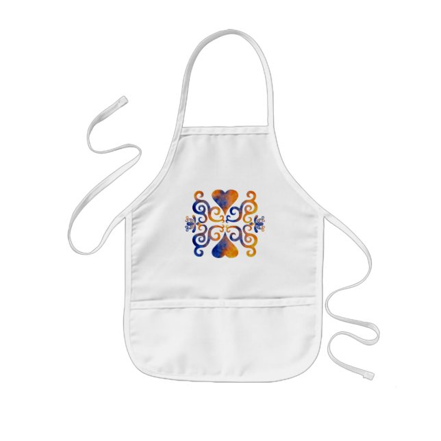 Rainbow Heart and Lily Kids Apron (Front)