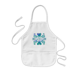 Rainbow Heart and Lily Kids Apron