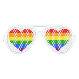 "RAINBOW HEART" AVIATOR SUNGLASSES