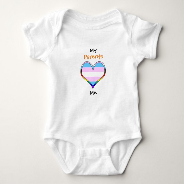 Rainbow Heart Baby Bodysuit (Front)