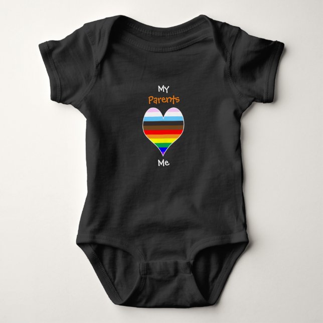 Rainbow Heart Baby Bodysuit (Front)