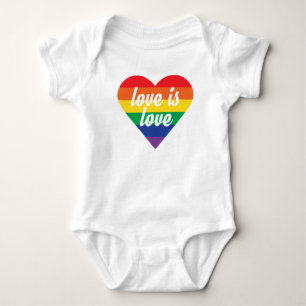 Rainbow Heart Baby Shirt - Love is Love