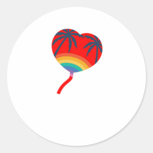 Rainbow Heart Balloon Sticker
