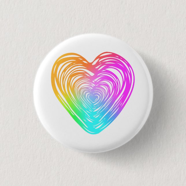 Rainbow Heart Button (Front)