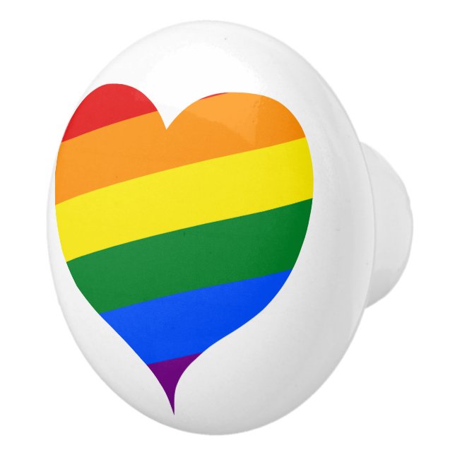 Rainbow Heart Ceramic Knob (Right)