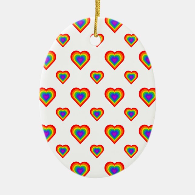 Rainbow Heart Ceramic Tree Decoration (Front)