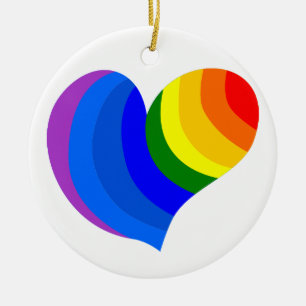 Rainbow Heart Ceramic Tree Decoration
