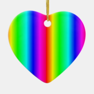 Rainbow Heart Christmas LGBTQ Ceramic Tree Decoration