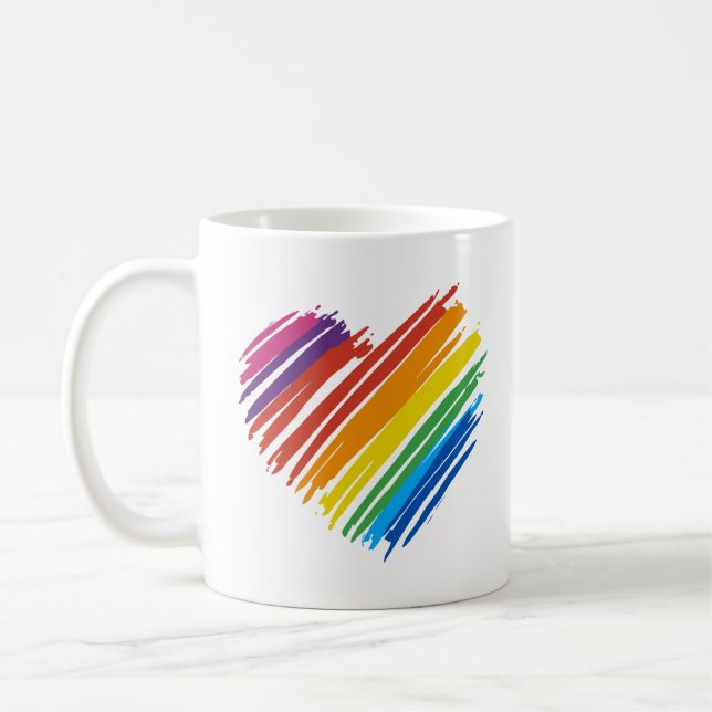 Rainbow Heart Coffee Mug (Left)