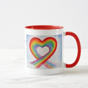 RAINBOW HEART COFFEE MUG