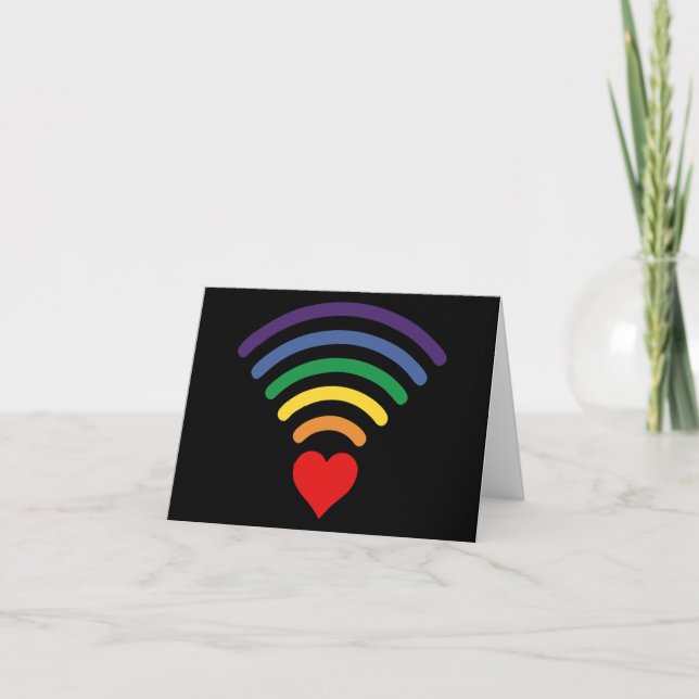 RAINBOW HEART COMING OUT LGBTQ CARD (Front)