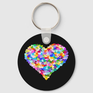 Rainbow Heart Confetti Key Ring