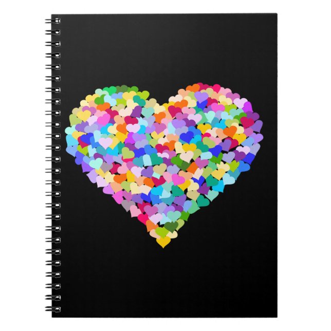 Rainbow Heart Confetti Notebook (Front)