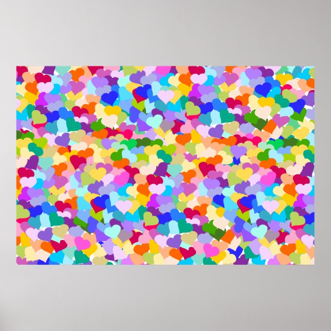 Rainbow Heart Confetti Poster (Front)