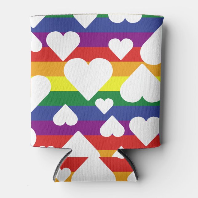 Rainbow Heart Coolsie Can Cooler (Front)