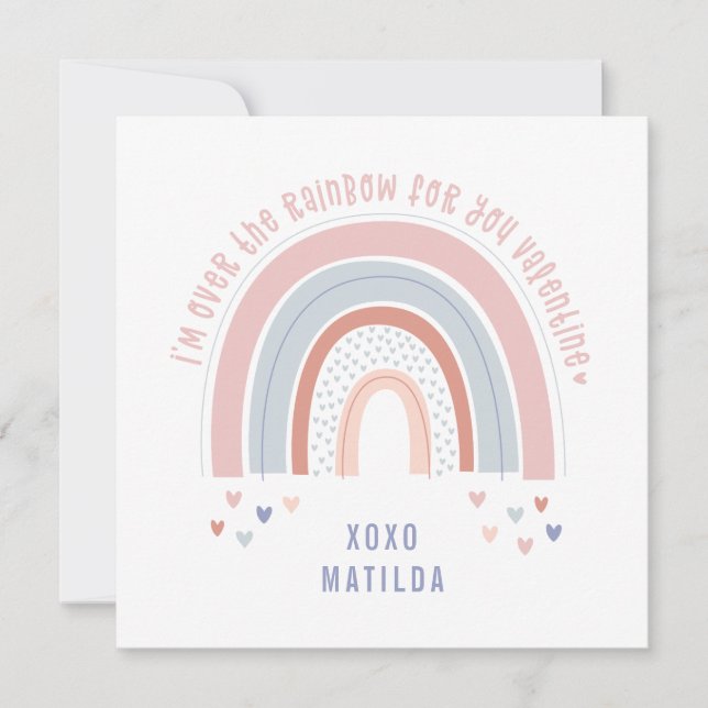 Rainbow heart cute photo classroom valentine (Front)