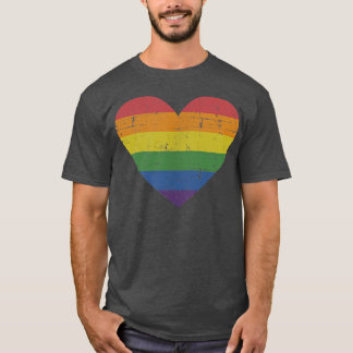 Rainbow heart for gay and lesbian support pride m T-Shirt