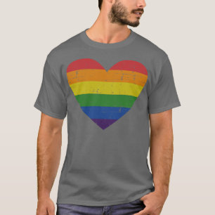 Rainbow heart  for gay and lesbian support pride m T-Shirt