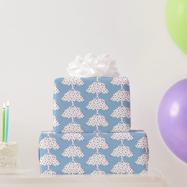 Rainbow Heart Fruit Trees Wrapping Paper (Party Gifts)