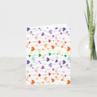 Rainbow Heart Garland Pattern Love Strings Blank
