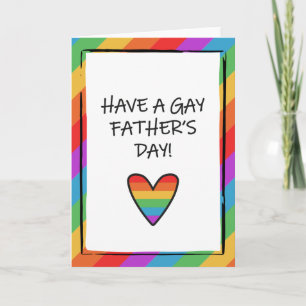 Rainbow Heart Gay Father's Day Card