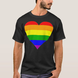 Rainbow Heart Gay Pride Flag LGBTQ  T-Shirt